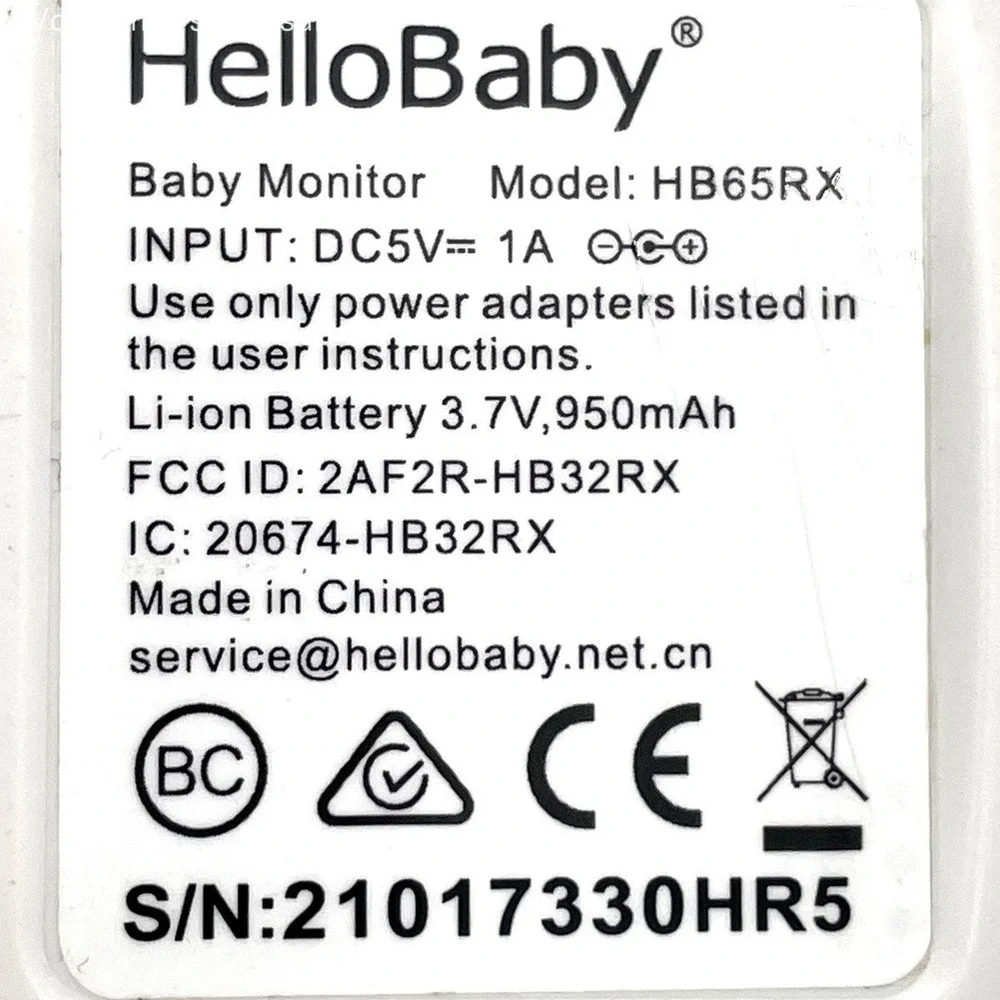 HelloBaby HB65RX Video Baby Monitor System PTZ Camera Wireless Tested